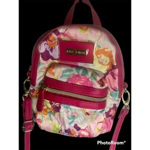 Betsey Johnson Bright Pink Floral Crossbody Purse